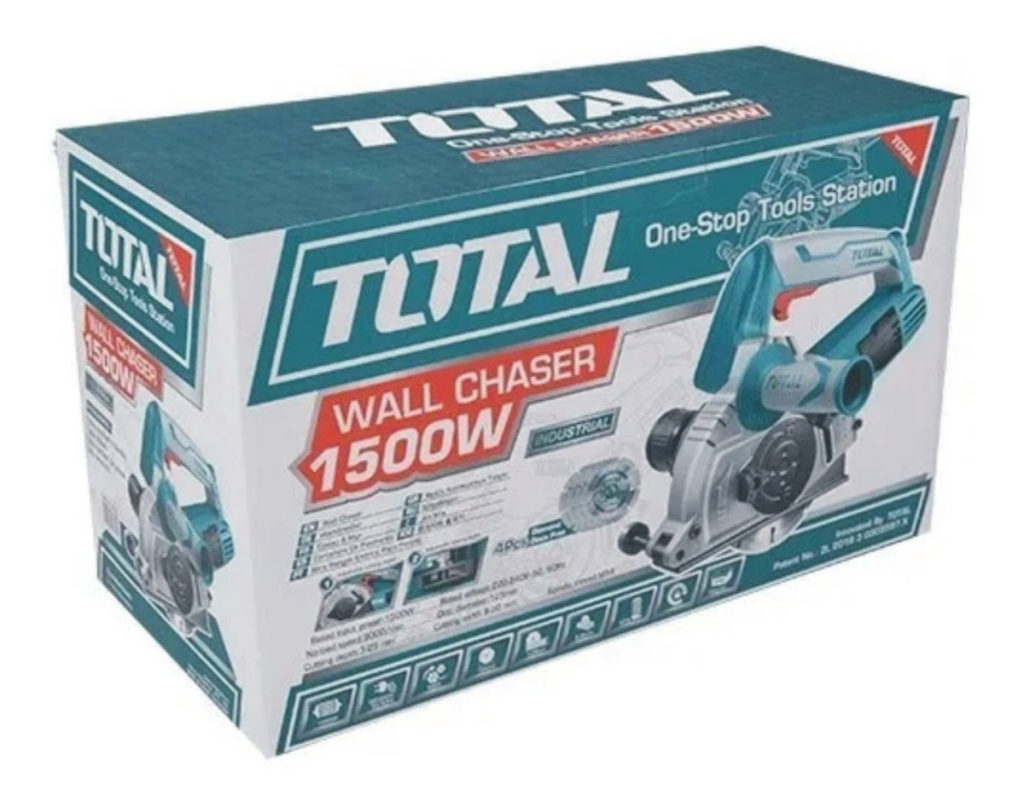 Acanaladora de Muros Total TWLC1256 Industrial 1500W 5&quot; Incluye 4 Discos y 1 Cincel# 