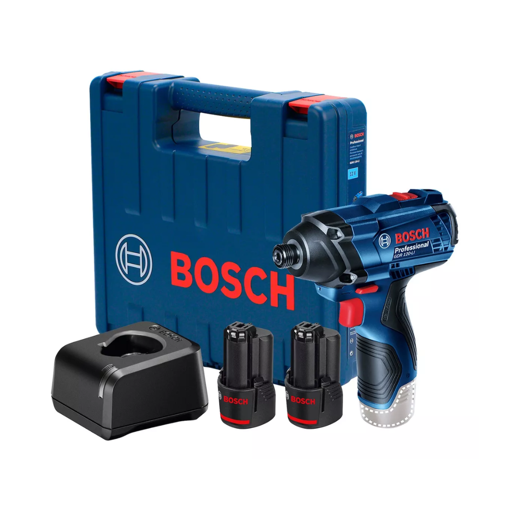 Llave Impacto Bosch GDR 120-LI 12V 1.5AH 100NM con 2 Baterias y Cargador