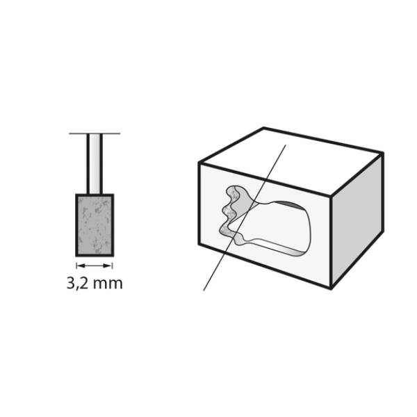 Piedra Dremel   Cilíndrica Carburo Silicio 1/8"