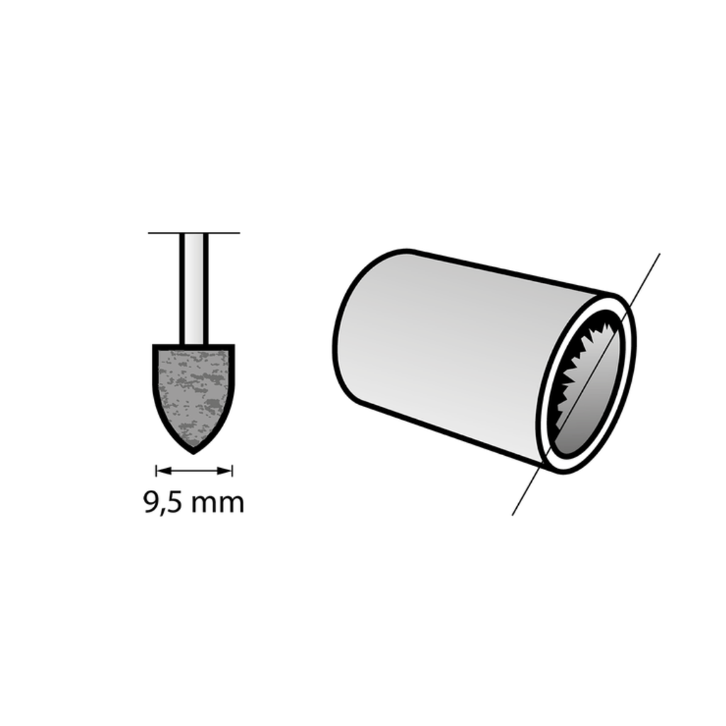 Piedra Dremel  Redonda Óxido De Aluminio 3/8"