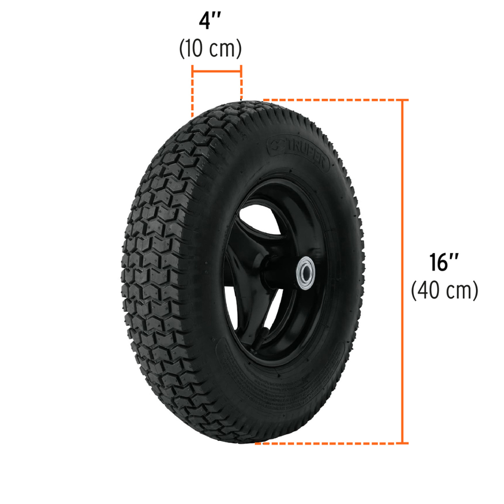 Carretilla Truper reforzada plástica 530kg 120lt