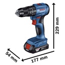 Taladro Percutor Atornillador Bosch GSB 185-LI Sin Carbones con 1 Bateria y Maletin