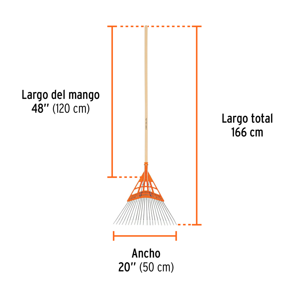 Escoba Truper de metal y plastico 22 dientes