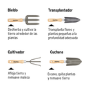 Juego de 4 herramientas Truper para jardín