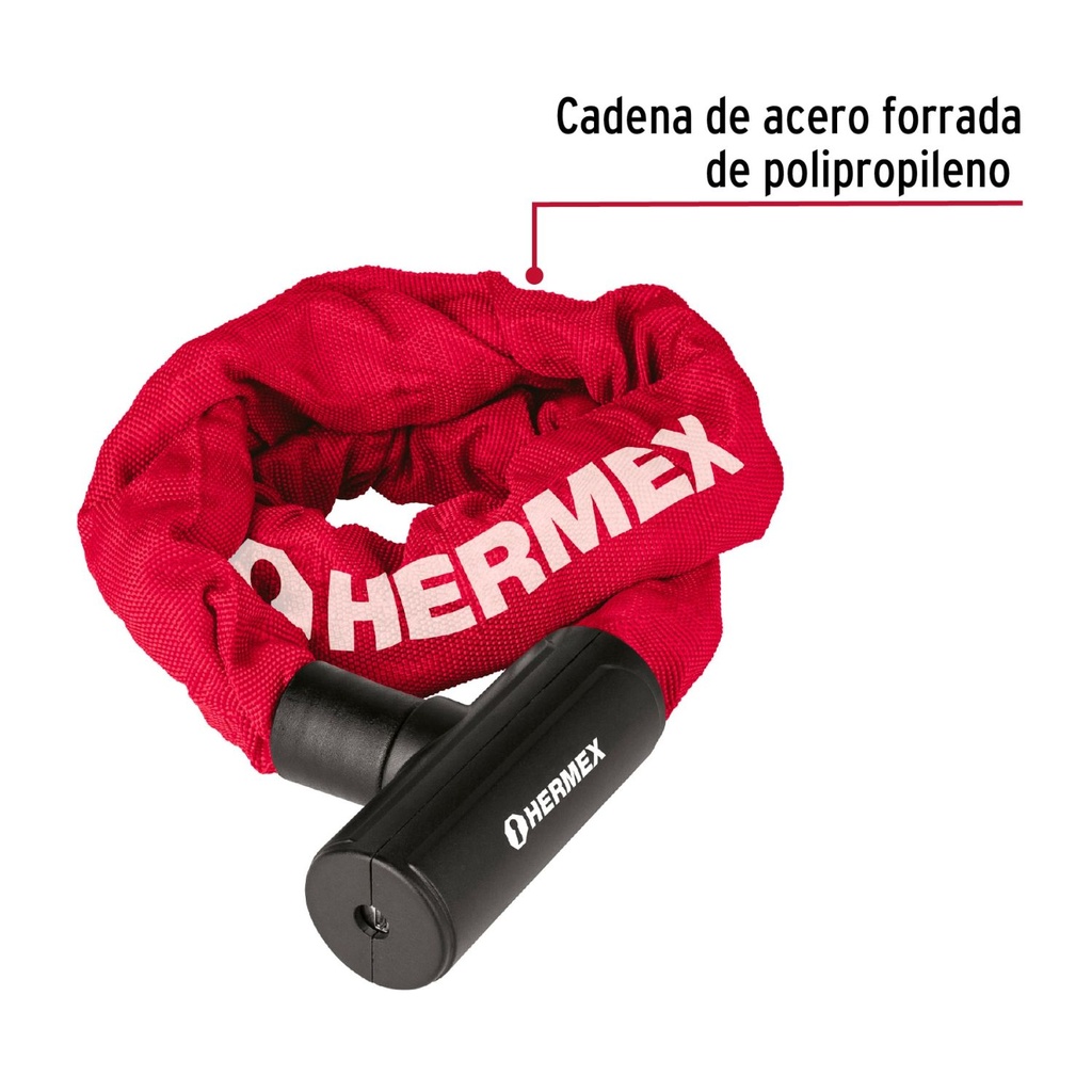 Candado Hermex con cadena forrada de 10 mm 