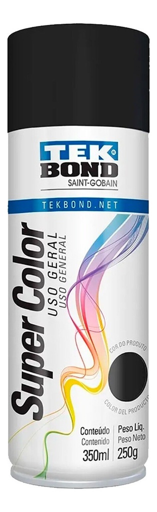 Pintura en Aerosol Alta Temperatura  Tek Bond x 200ml/140grs Color Negro Mate 