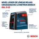 Nivel Laser Autonivelante Bosch GLL 2-12 12mts Luz Roja 