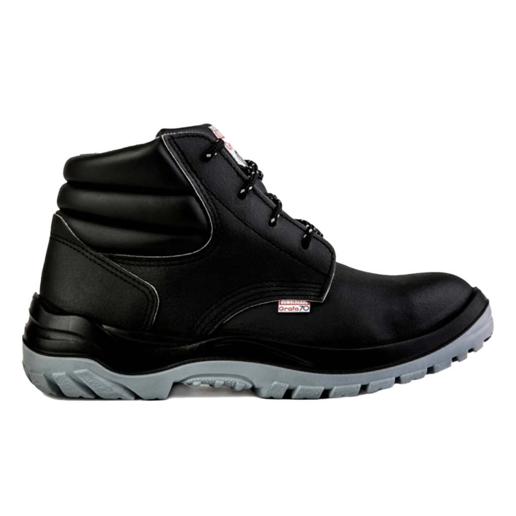 Botin Grafa 70 Modelo 203 Negro Cuero Box Puntera Acero