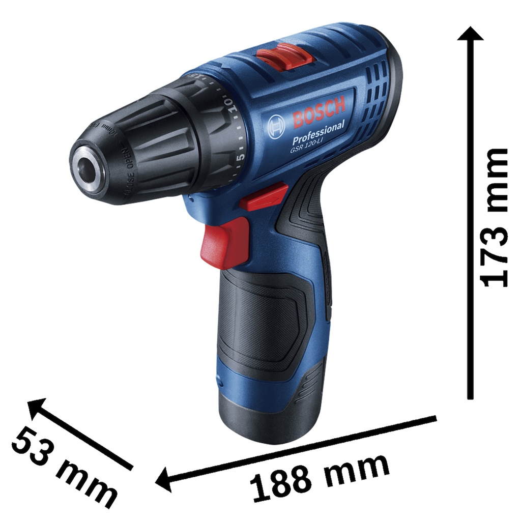 Taladro Atornillador Bosch GSR 120-LI 12V con 2 Baterias Maletin y Cargador