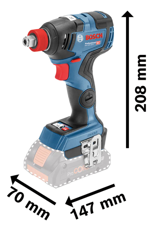 Llave De Impacto A Bateria Bosch Gdx 180-li Sin Bat Ni Carg.