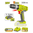 Taladro Percutor Inalambrico 1500rpm 20V +Cargador y Bateria Dyllu DTCDP521-4