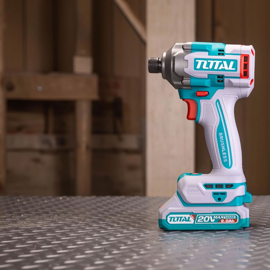 Atornillador de Impacto 20V 1/4" Inalambrico + Doble Batería + Maletín Total TIRLI2028-4
