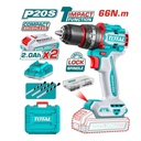 Taladro Percutor 20V BL 66Nm Total TIDLI20668-4 +Accesorios