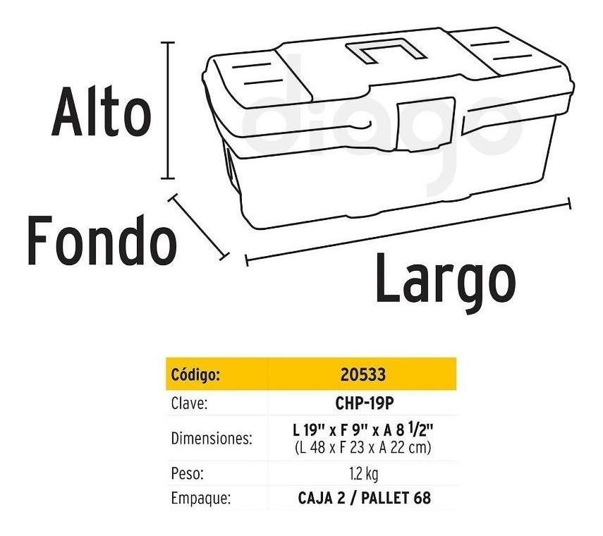 Caja De Herramientas Plástica 48cm C/bandeja Pretul 20533