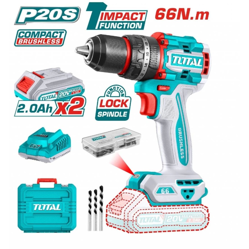 Combo Total Atornillador TIDLI20668-4 + Llave de Impacto TIWLI20401