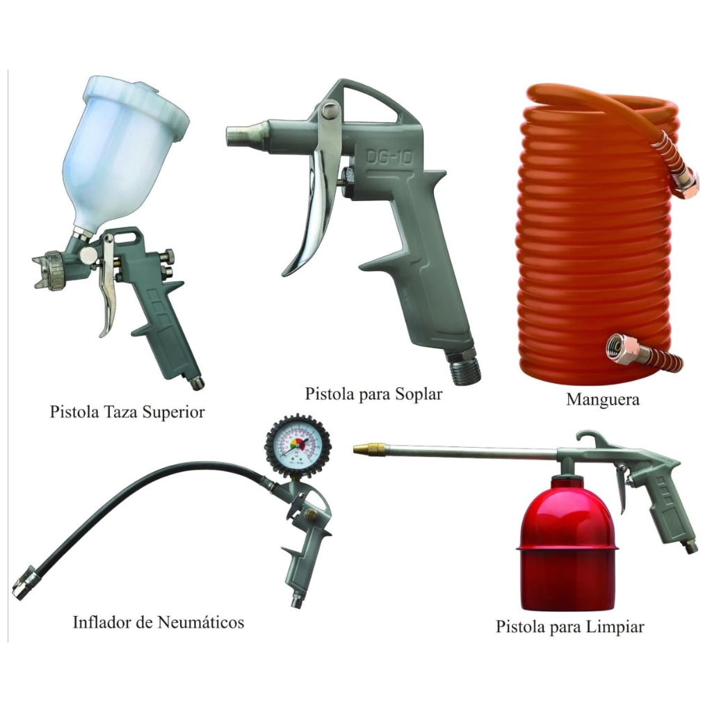 Compresor Fema 2,5 HP x 50lt. 220V.+ kit 5pz