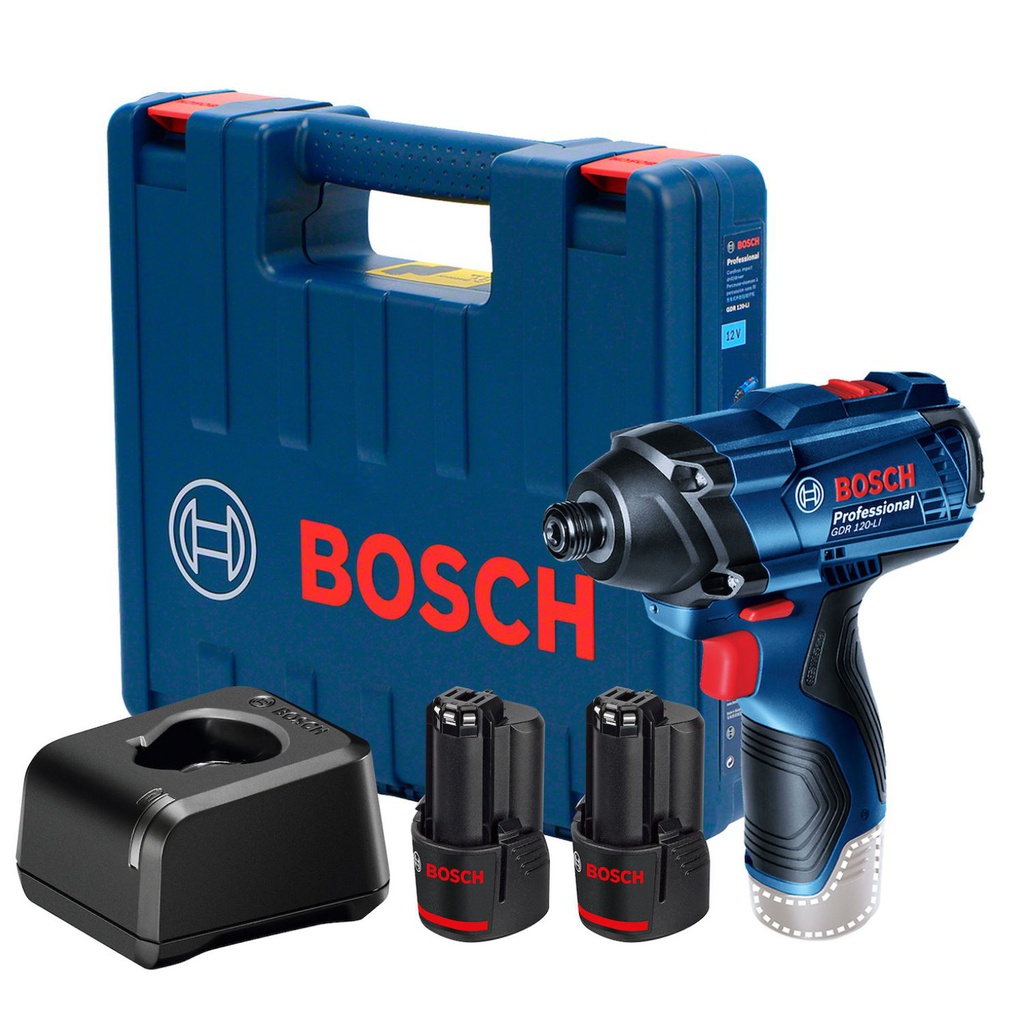 Llave Impacto a Bateria Bosch GDR 120-LI 12V 1.5AH 100NM con 2 Baterias y Cargador