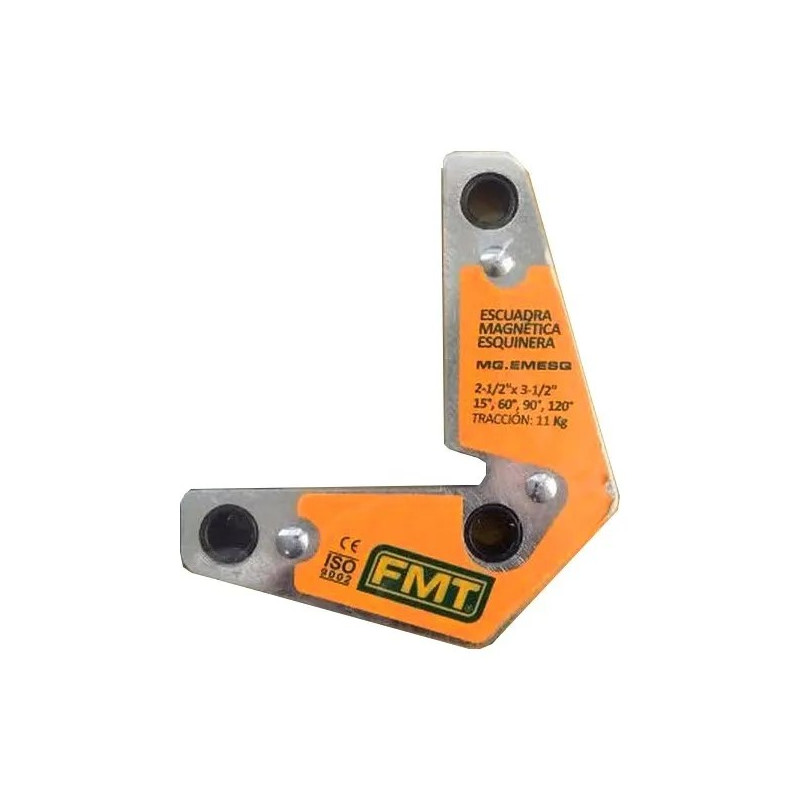 [MG.EMESQ] Escuadra Magnetica FMT Esquinera 15-60-90-120 Grados11kgs Fuerza de Traccion °