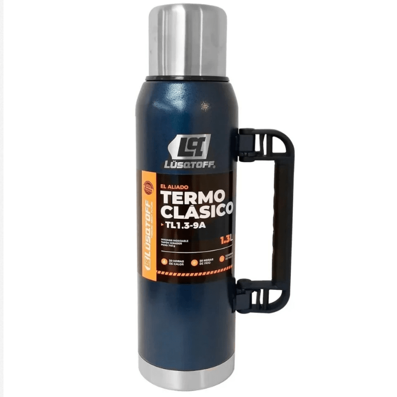 Termo Inoxidable Lusqtoff 1.3LT con Manija Color Azul
