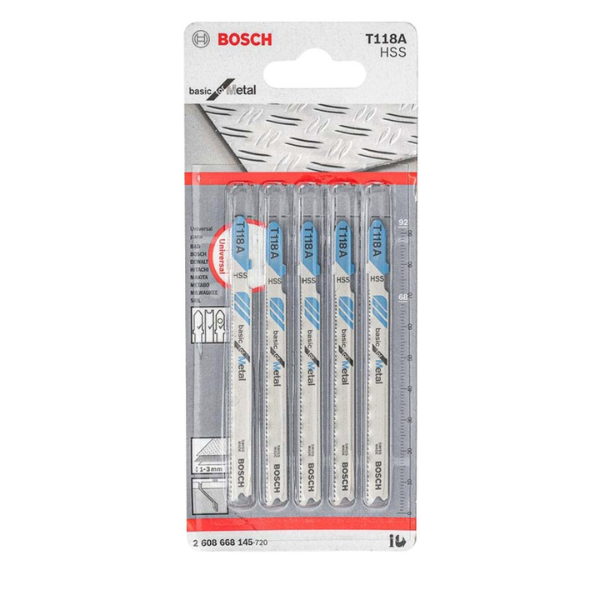 [2608631013] Hoja Sierra Caladora Bosch T118A x 5u para Metal