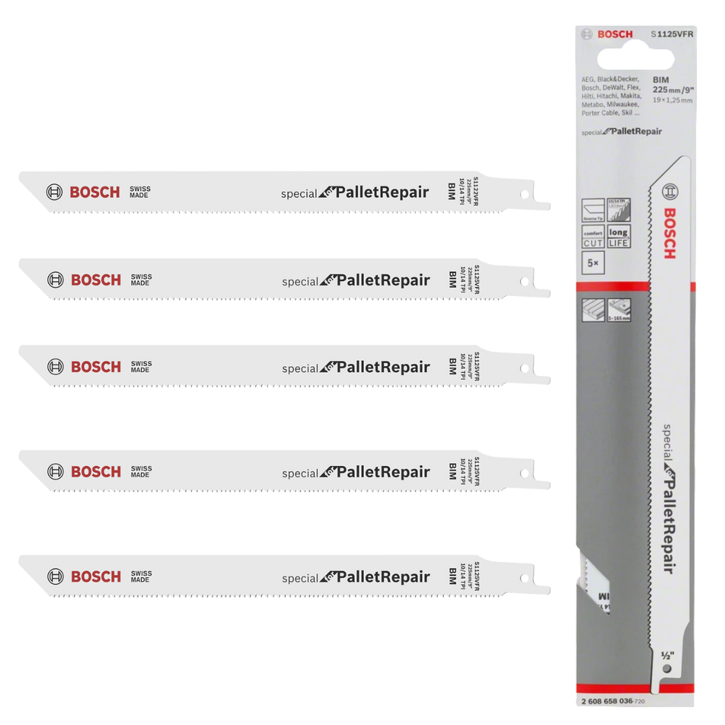 [2608659008] Hoja Sierra Sable Bosch S1125VFR 225mm para Pallet x 5u.