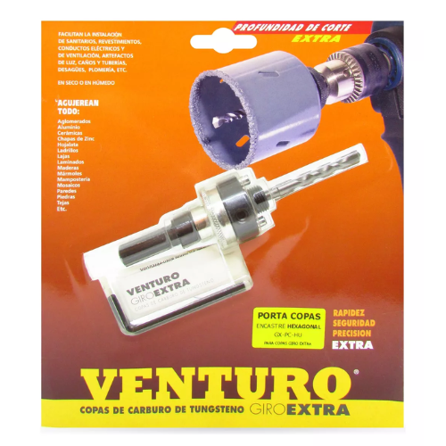 Porta Copa Venturo con Tungsteno 7/16'' Hexagonal + Punta Guia + Llave #