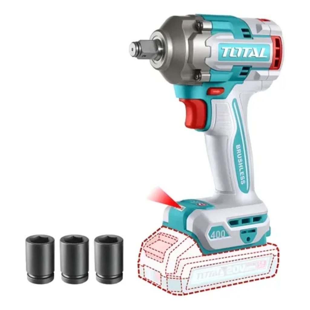 Llave de Impacto 20V BL 400Nm Total TIWLI20401
