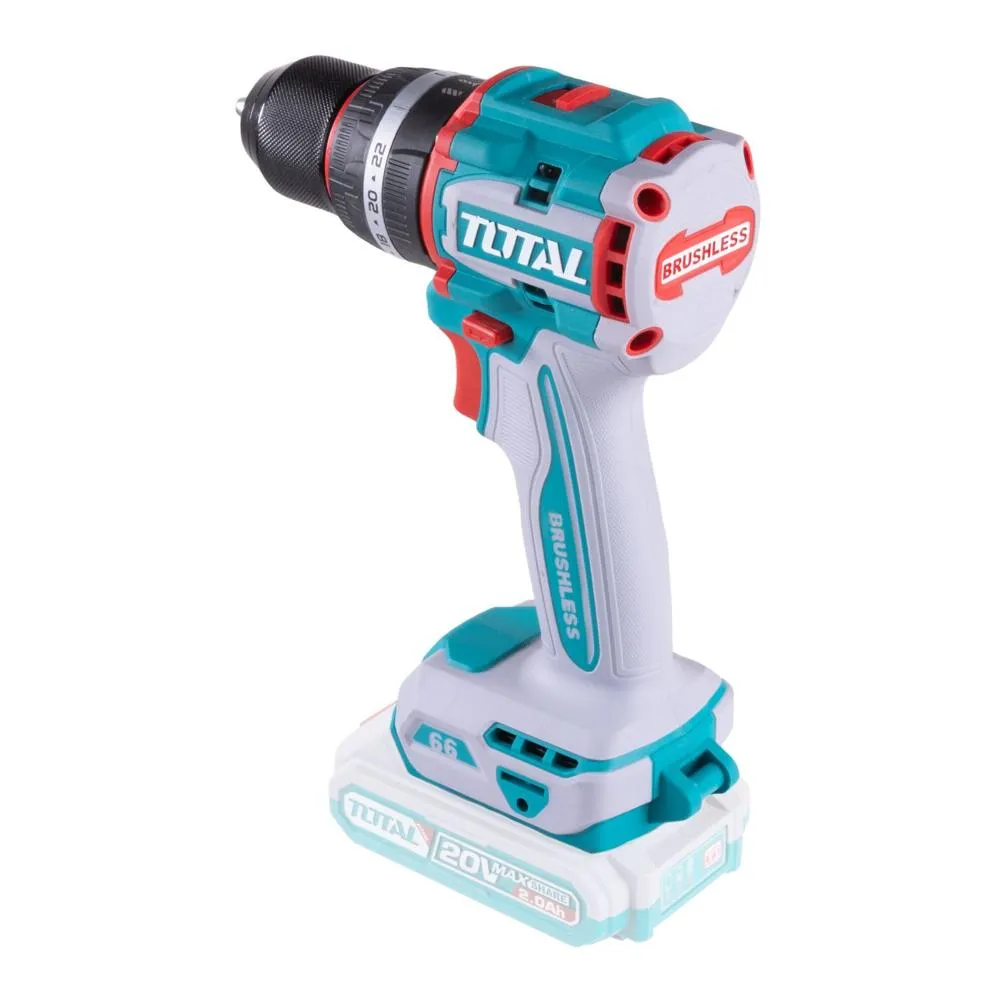 Taladro Atornillador Total TDLI206681 20V 66Nm sin Baterias ni cargador Brushless
