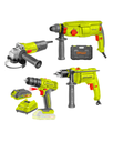 Combo Dyllu Amoladora + Rotomartillo + Atornillador 20V + Taladro 13mm