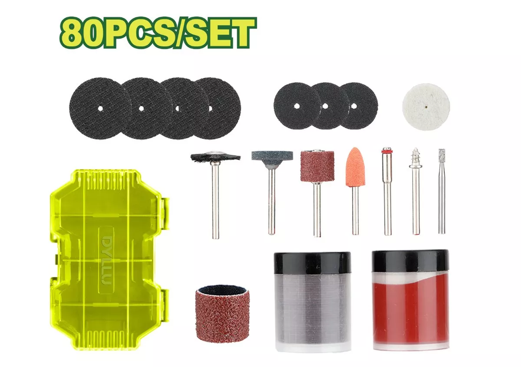 Juego de 80 accesorios para minitorno DYLLU DTRR7080