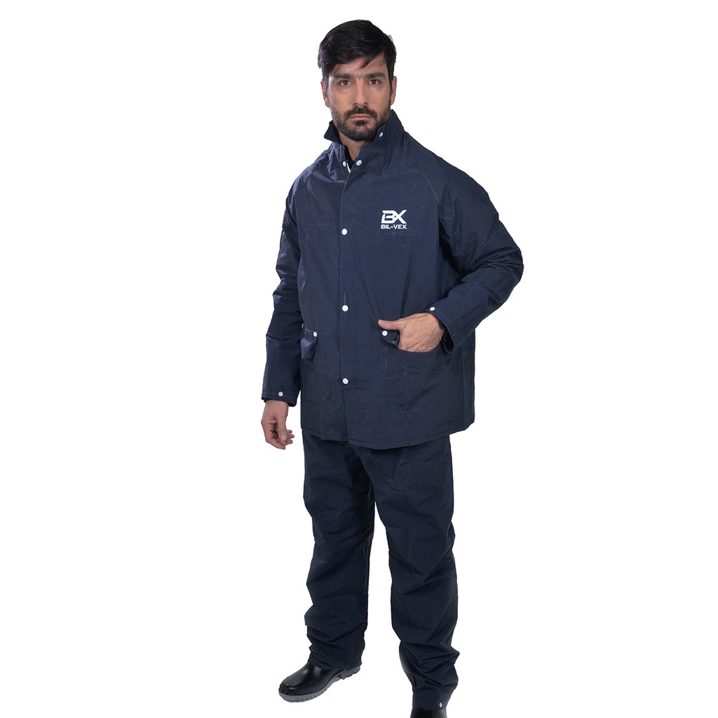 [LLAM] Traje de Lluvia PVC Chaqueta y Pantalon c/reflectivo (Amarillo, M)