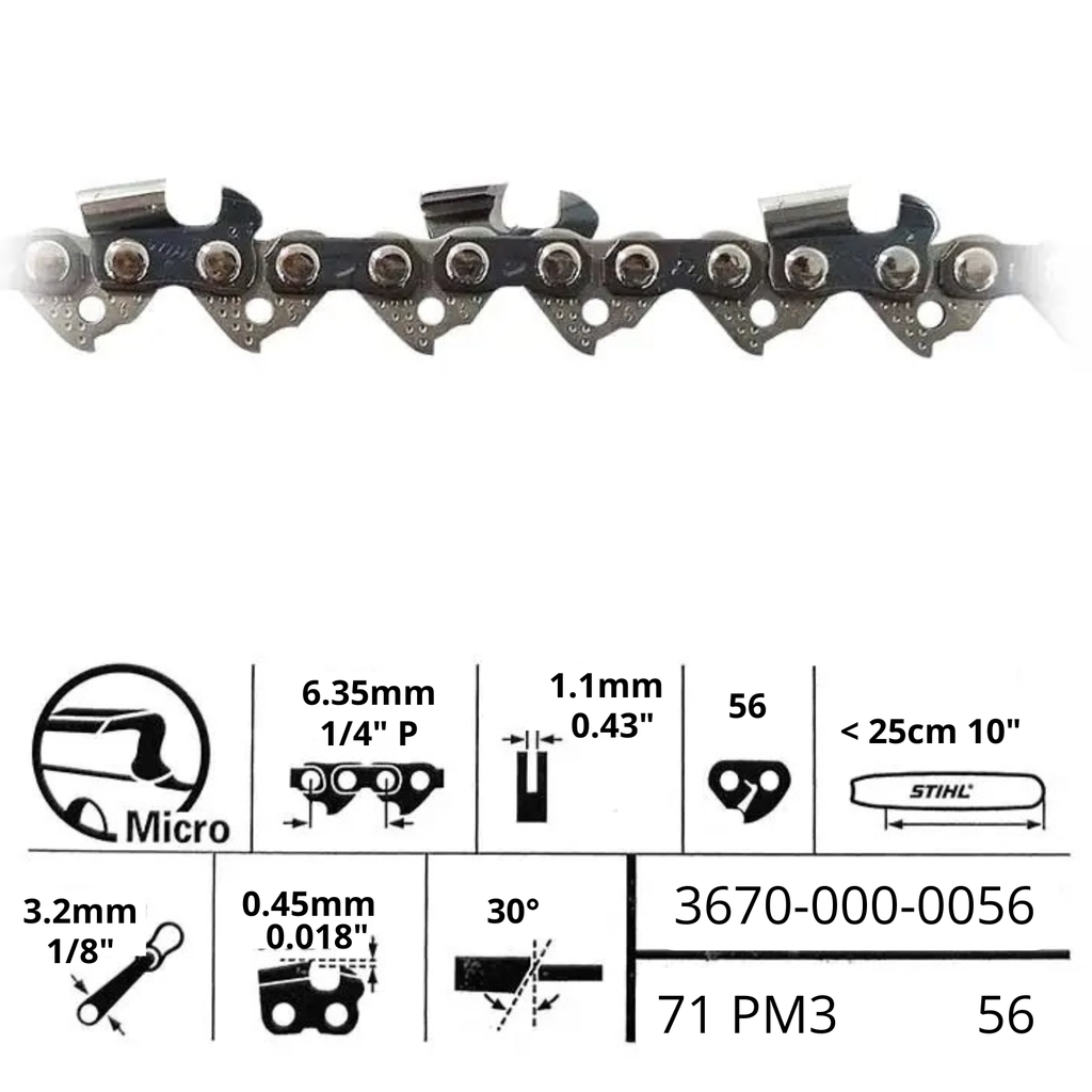 [3670-000-0056] Cadena Stihl 1/4PM 1.1 Espada 25cm