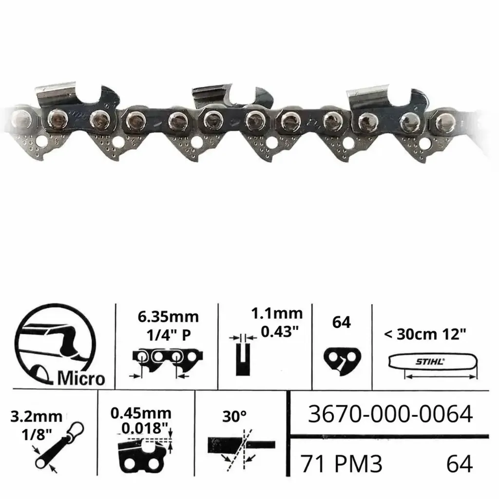[3670-000-0064] Cadena Stihl 1/4PM 1.1 Espada 30cm