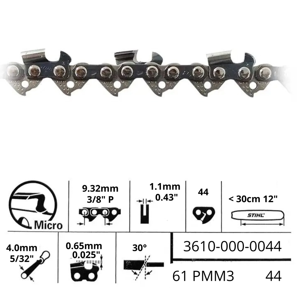 [3610-000-0044] Cadena Stihl 3/8PM 1.1 Espada 30cm