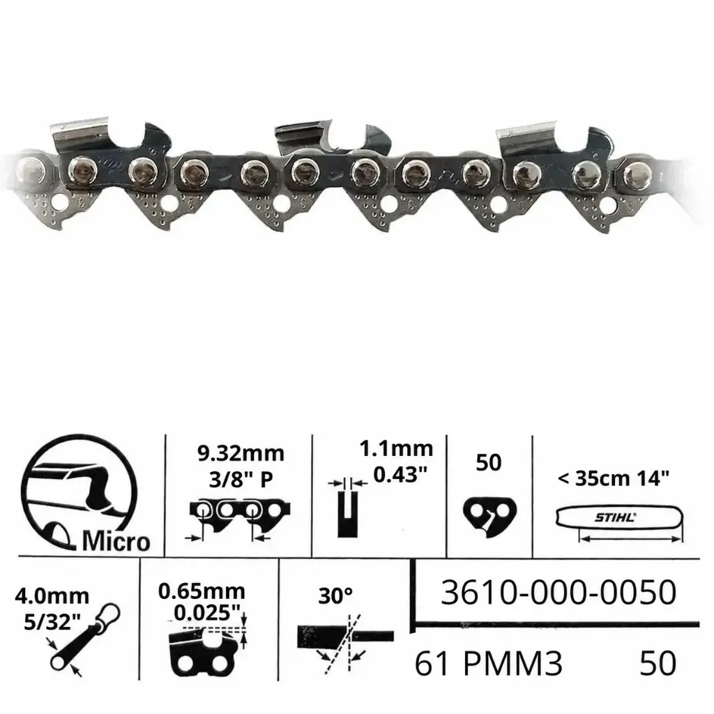 [3610-000-0050] Cadena Stihl 3/8PM 1.1 Espada 35cm