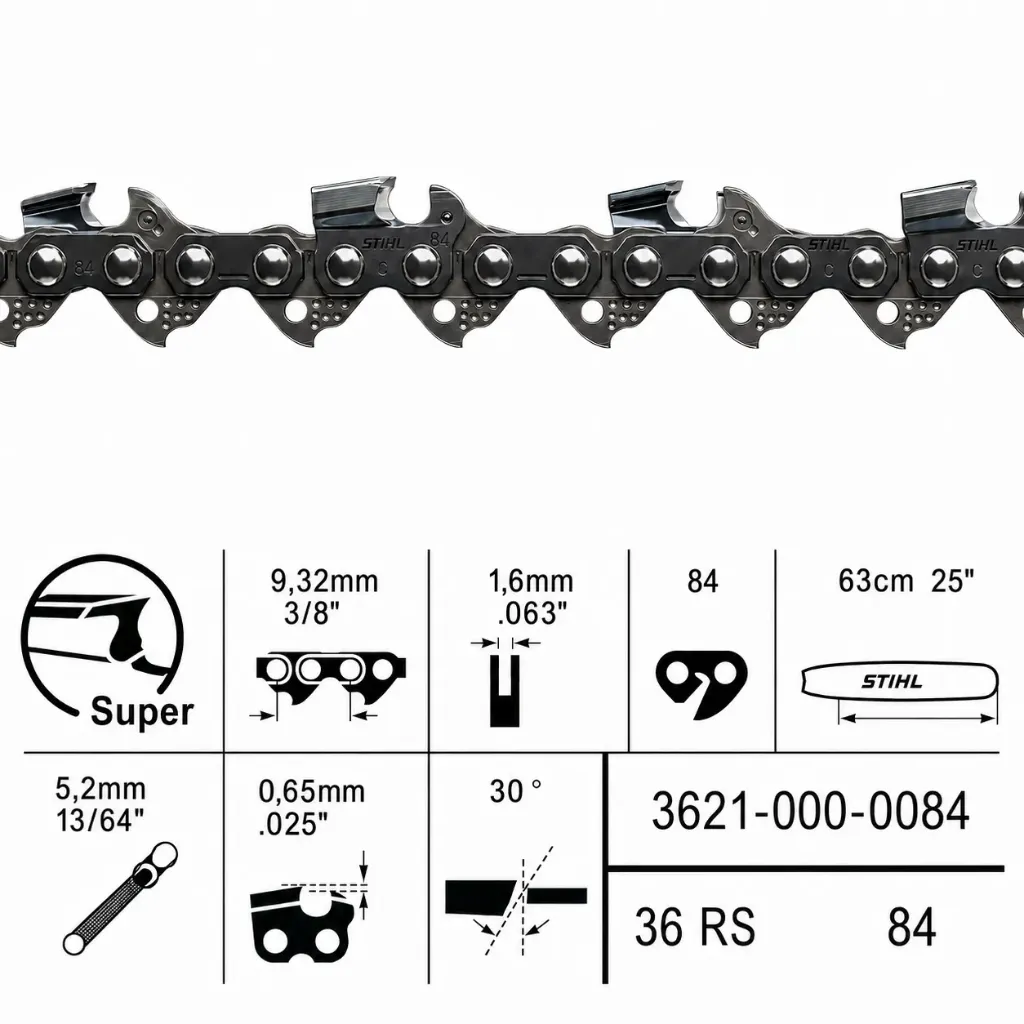 [3621-000-0084] Cadena Stihl 3/8" 1.6 Espada 63cm