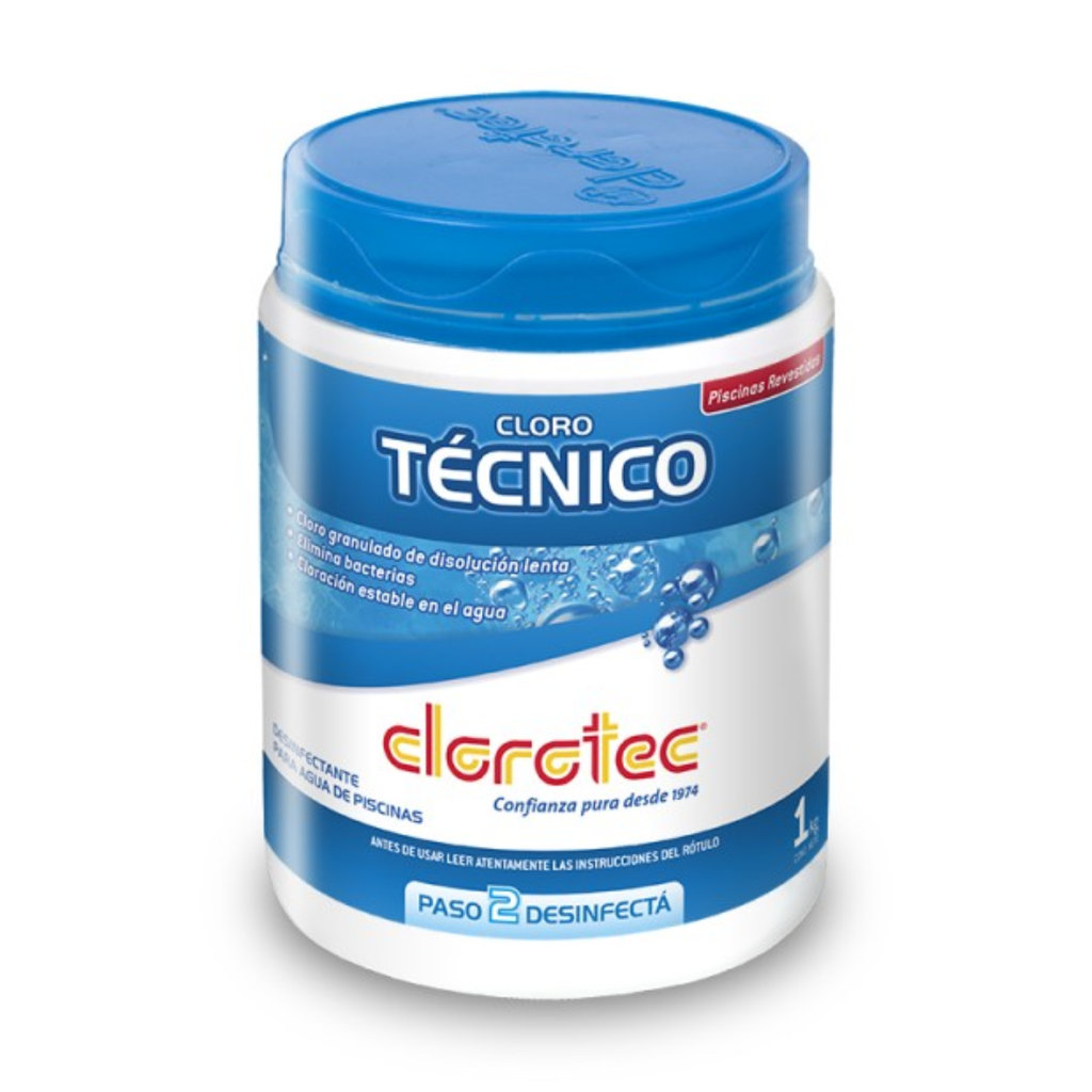 Cloro Solido Tecnico Clorotec para Piletas Revestidas x 1KG @
