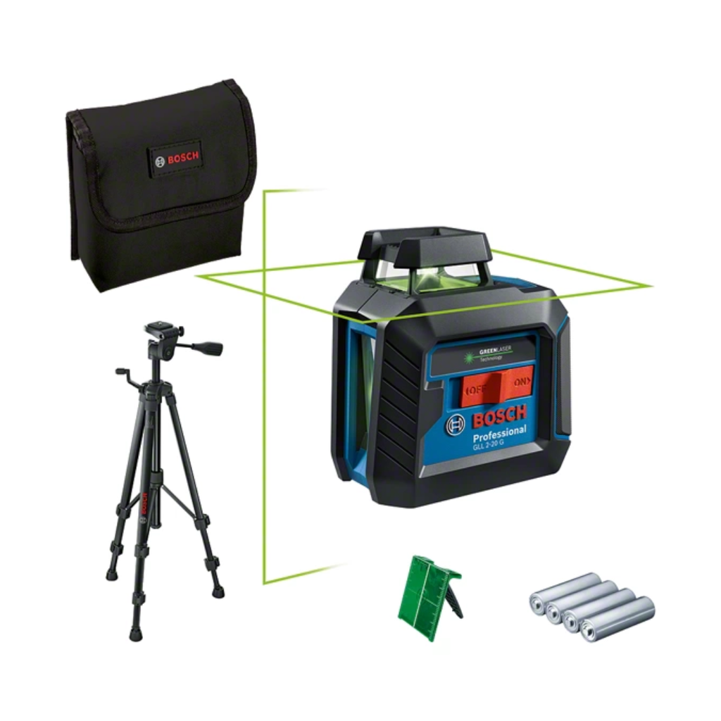 Nivel Laser de Lineas Bosch GLL 2-20 G 360 Grados Incluye Tripode 20mts Verde