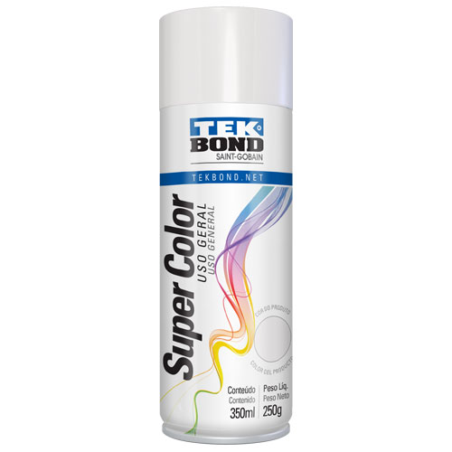 Pintura en Aerosol Super Color Acrilica Tek Bond x 350ml/250grs Color Blanco Hielo 