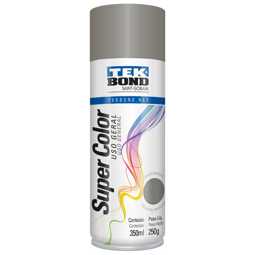 Pintura en Aerosol Super Color Acrilica Tek Bond x 350ml/250grs Color Platinado 