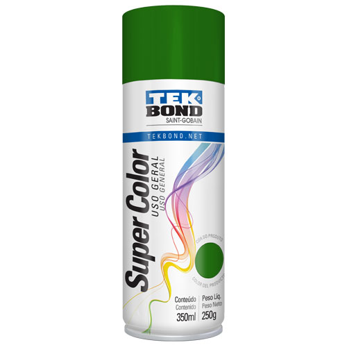 Pintura en Aerosol Super Color Acrilica Tek Bond x 350ml/250grs Color Verde 