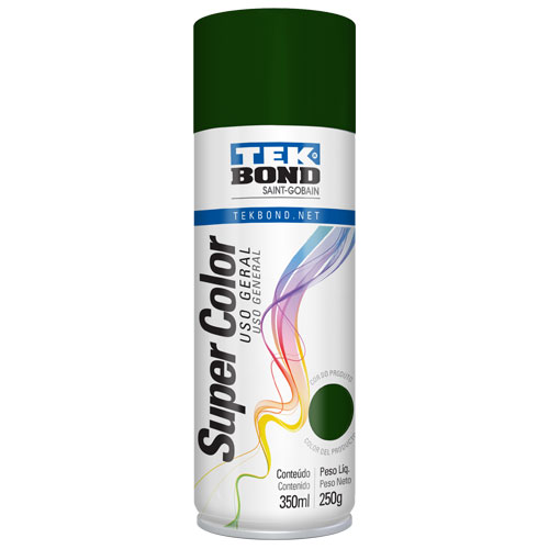 Pintura en Aerosol Super Color Acrilica Tek Bond x 350ml/250grs Color Verde Oscuro 