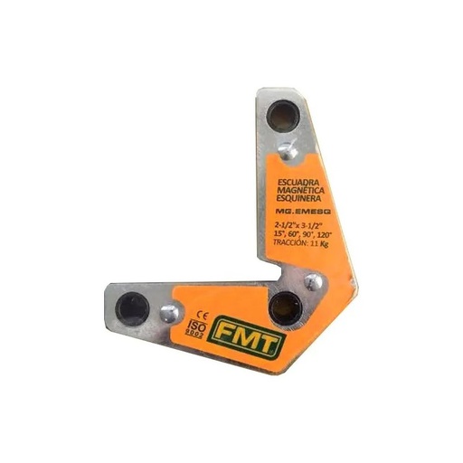 [MG.EMESQ] Escuadra Magnetica FMT Esquinera 15-60-90-120 Grados11kgs Fuerza de Traccion °
