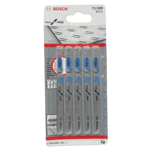 [2608668146] Hoja Sierra Caladora Bosch T118B x 5u para Metal