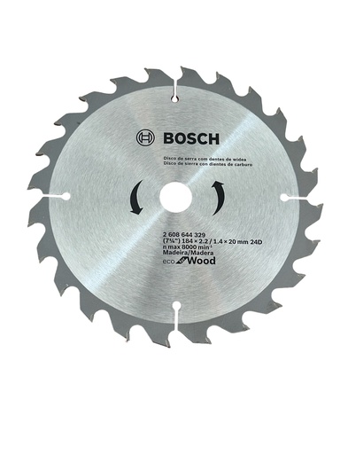 [2608644611] Caja a Granel de Hoja de Sierra Circular Bosch 7.1/4" x 24 Dientes Madera x 10 Unidades