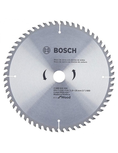 [2608644334] Hoja de Sierra Circular Bosch 9 1/4" 60 Dientes para Madera