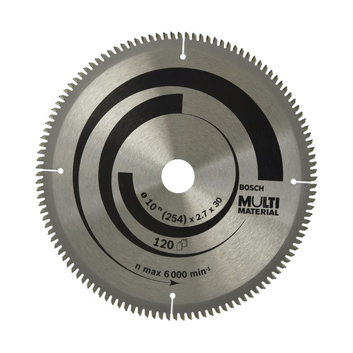 [2608642203] Hoja de Sierra Circular Bosch 10" 120 Dientes Aluminio y Multimaterial