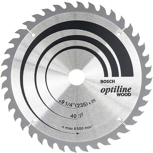[2608640886] Hoja de Sierra Circular Bosch Optiline 9.1/4" 40 Dientes Madera