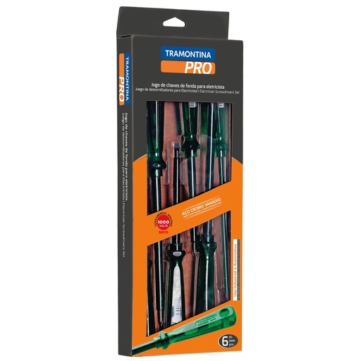 [44115406] Juego de Destornilladores Tramontina 1000V 6 Pzas #