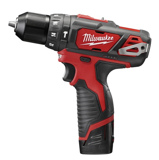 [2408-259A] Taladro Atornillador Percutor Milwaukee 12V con 2 Baterias y Cargador